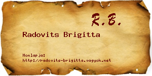 Radovits Brigitta névjegykártya